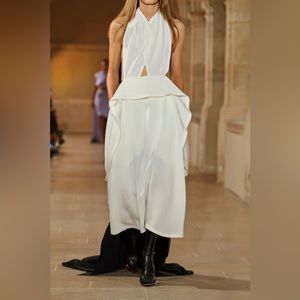 $1,650 Victoria Beckham Circle Satin Crepe Midi Dress- NWT US8/UK12